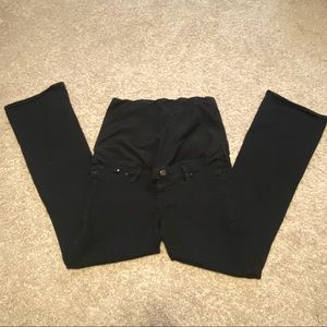 Black straight loose maternity denim jeans bottoms